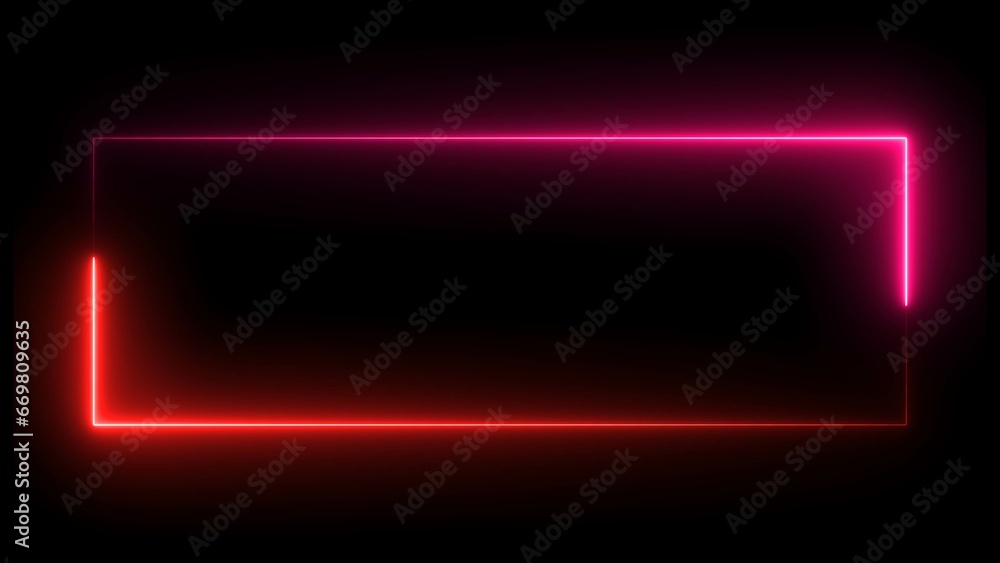 Abstract glowing neon rectangle frame illustration background Abstract glowing neon rectangle frame illustration background