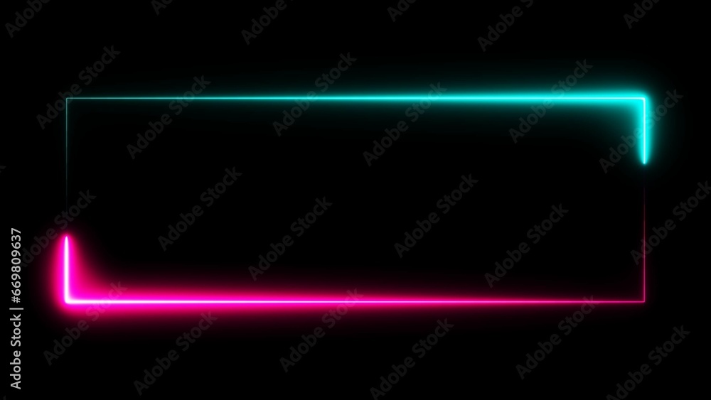 Abstract glowing neon rectangle frame illustration background Abstract glowing neon rectangle frame illustration background