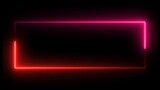 Abstract glowing neon rectangle frame illustration background