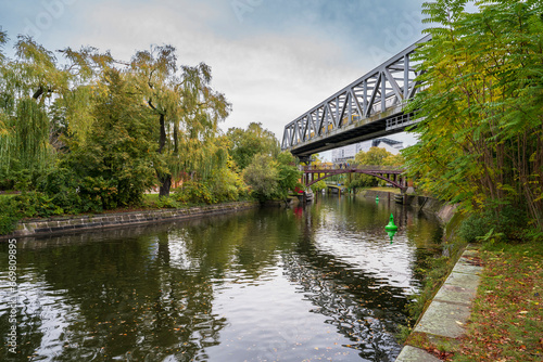 Photography Landwehrkanal view in Berlin city of Germany
