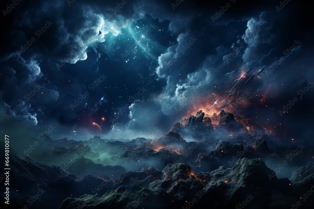  Science fiction wallpaper, planets, stars, galaxies and nebulas in awesome cosmic image.