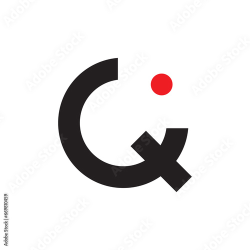 CQ letter logo design vector