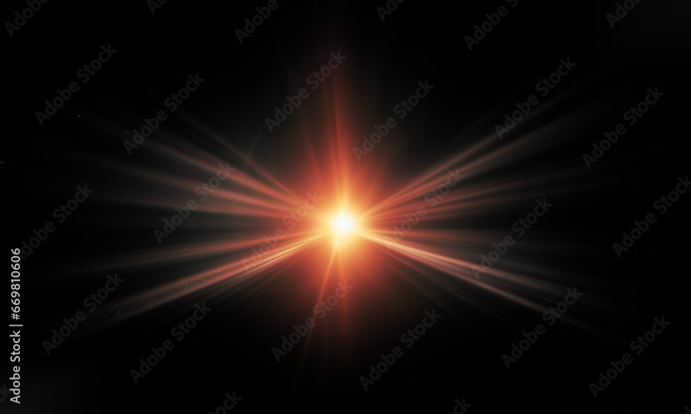 Obraz premium Light effect flare Glowing light explodes Light effect ray shining sun bright flash Special lens flare