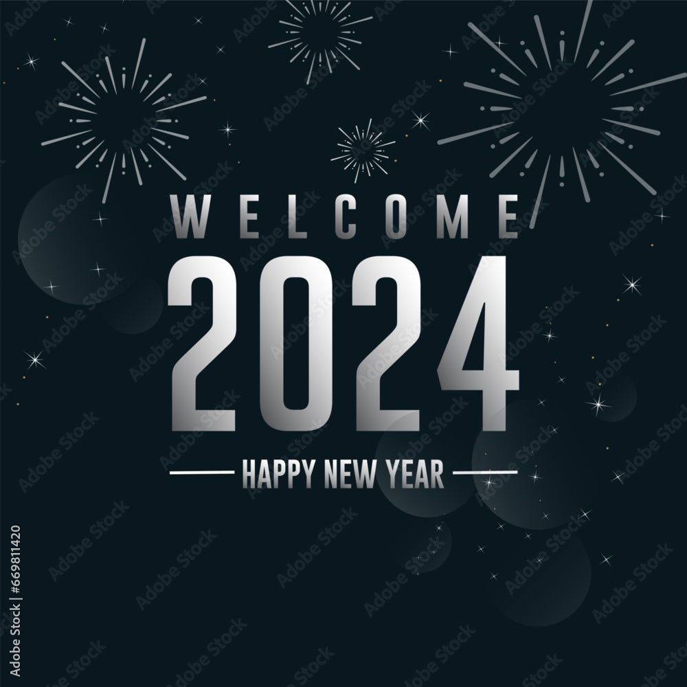 happy new year 2024 vector illustration. it is suitable for card, banner, or poster