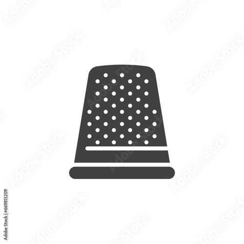Sewing thimble vector icon