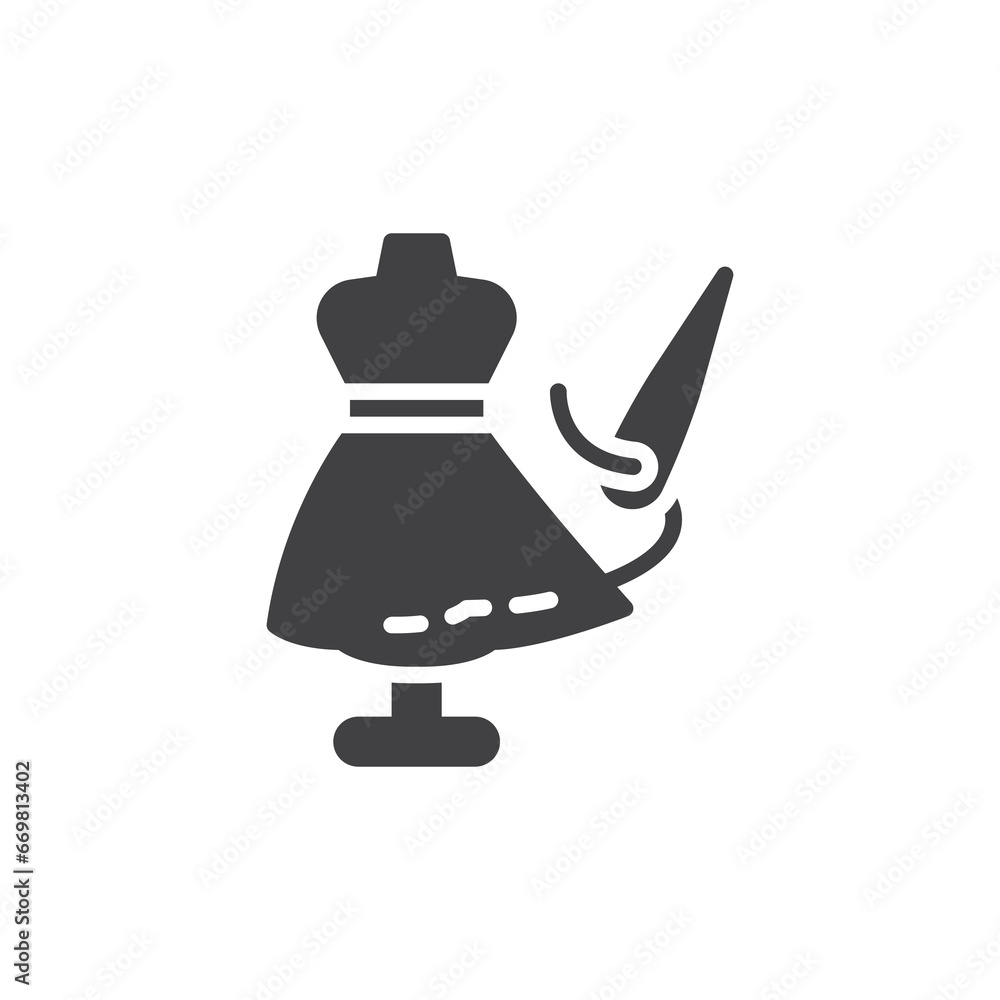 Obraz premium Sewing Mannequin with dress vector icon