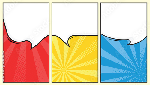 Colorful comic scene set background design