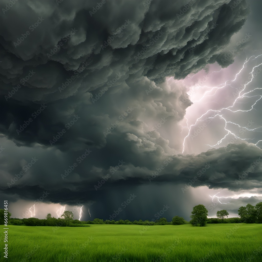 Storm over the field