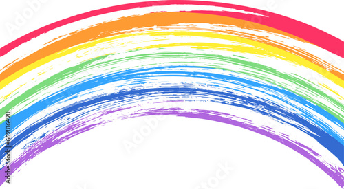 筆で描いた虹のアーチ