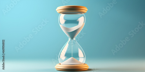 Hourglass with Sand Running Out,, Time Running Out in an Hourglass
