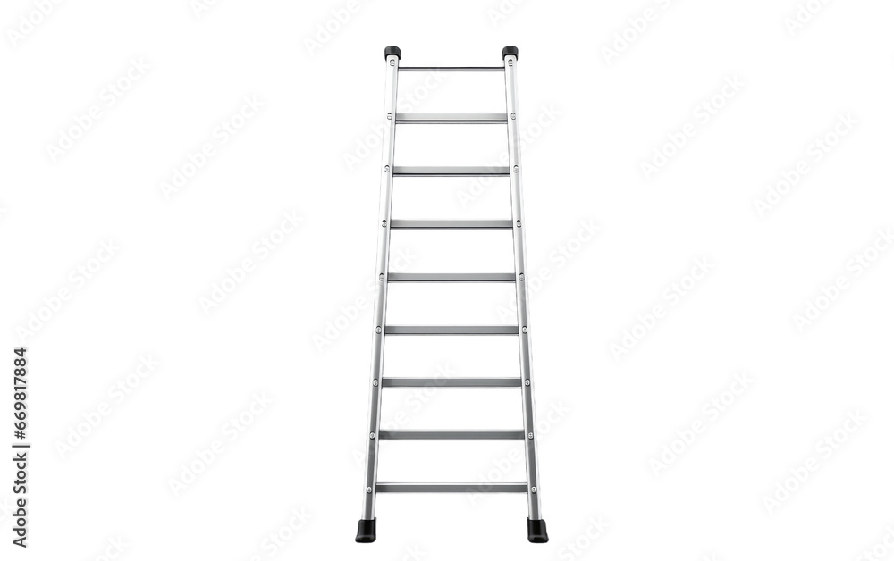 Stunning White Metallic Ladder Isolated on Transparent Background PNG.