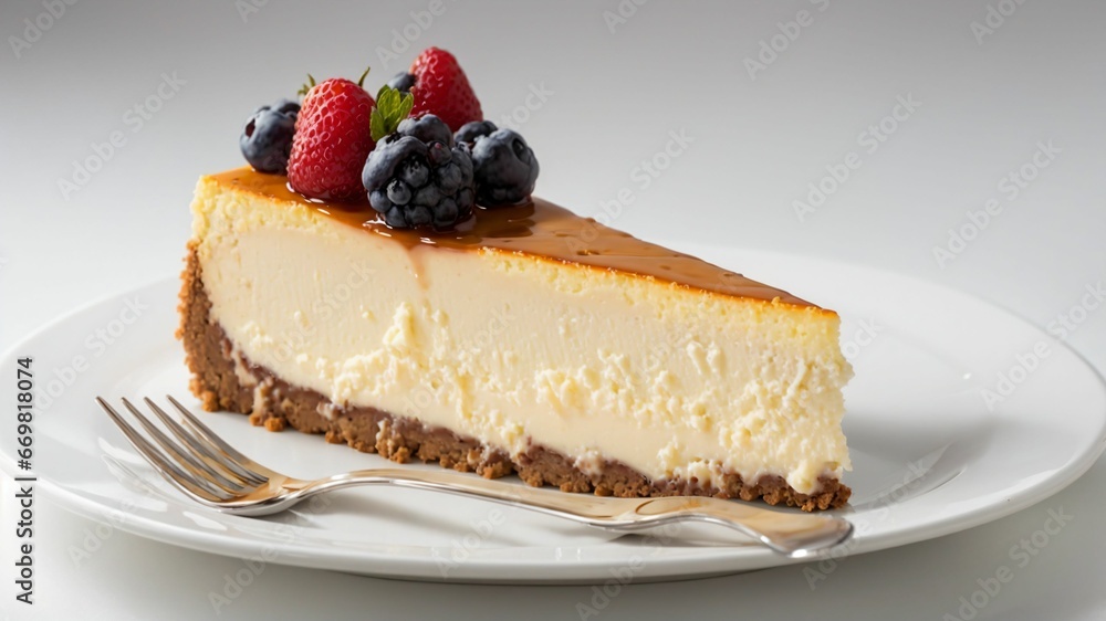 a piece of cheesecake with berries on top a piece of cheesecake with berries on top