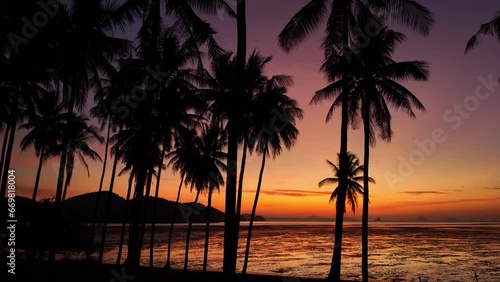 Wallpaper Mural Amazing sandy beach in golden sunrise..A sandbar stretches down into the sea at Laem Had Beach at sunset, Koh Yao Yai, Thailand..Wonderful aerial view of colorful landscape during sunrise. Torontodigital.ca