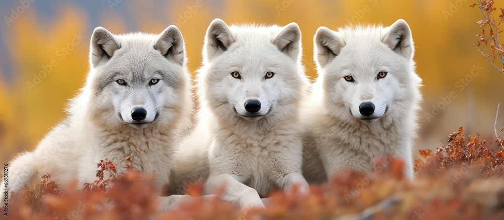 Autumnal Arctic wolves