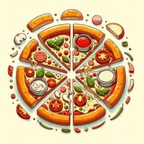 Exploded Anatomy of a Pizza Illustration