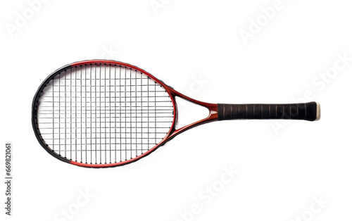 Tennis Racquet With Black Handle 3D Character Isolated on Transparent Background PNG.
