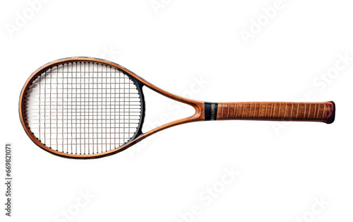Tennis Racquet With Brown Handle 3D Character Isolated on Transparent Background PNG. © Haider
