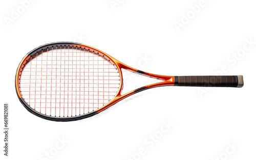 Tennis Racquet With Black Handle 3D Character Isolated on Transparent Background PNG.