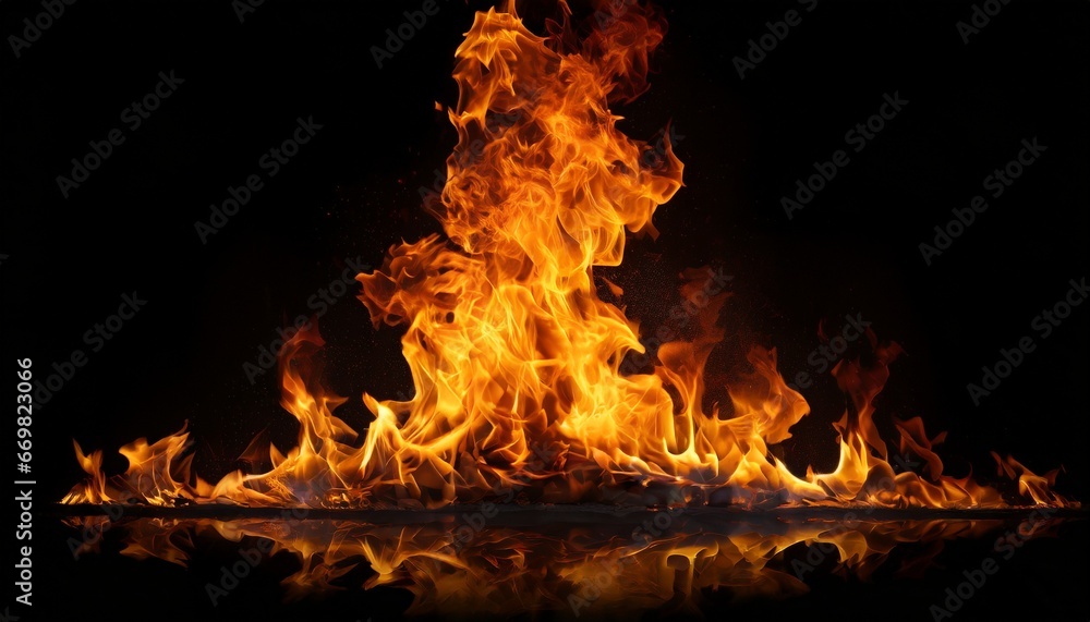 fire in the fireplace