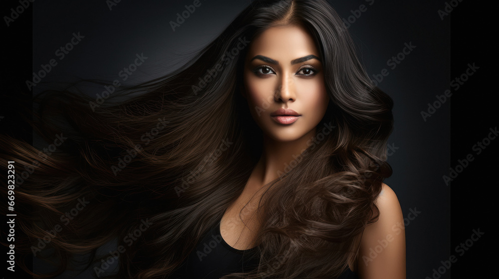 indian woman with beautiful hair