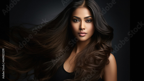 indian woman with beautiful hair