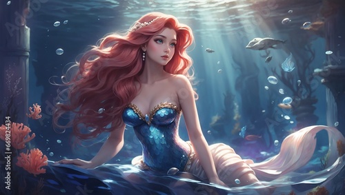 mermaid in the sea