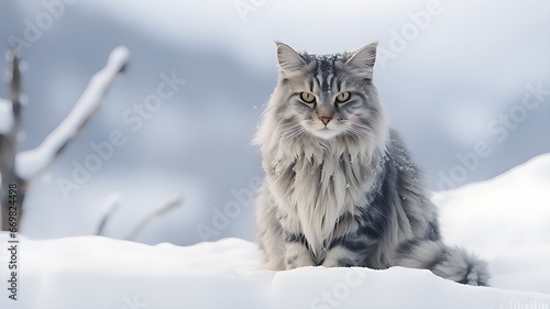 cat in snow