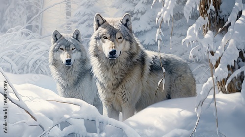wolfes in the snow