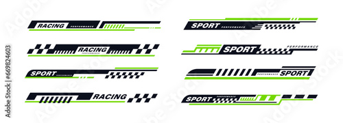 Car stripe element sticker for racing sport vector design photo