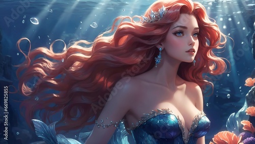 portrait of a mermaid in the night