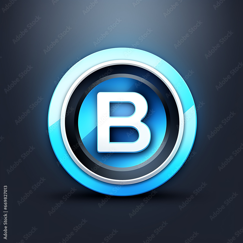 Design a super cool app icon modern clean with a large letter B Design a super cool app icon modern clean with a large letter B