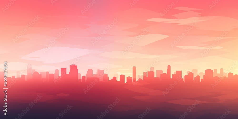 Abstract Cityscape at Sunset: An abstract depiction of a cityscape at sunset with a beautiful gradient sky, allowing for text insertion in the lower part of the image , abstract wallpaper background