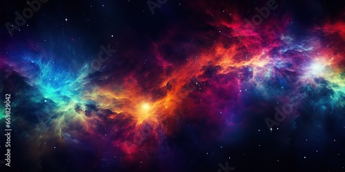  Color Explosion in Space  A burst of vibrant colors on a dark background  creating an abstract starry effect. Blank space in the bottom corner for prominent text   abstract wallpaper background