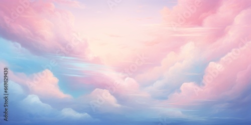  Cotton Candy Skies: An abstract depiction of soft, pastel-colored clouds, reminiscent of cotton candy, instilling a sense of calm and peace , abstract wallpaper background © AlexRillos