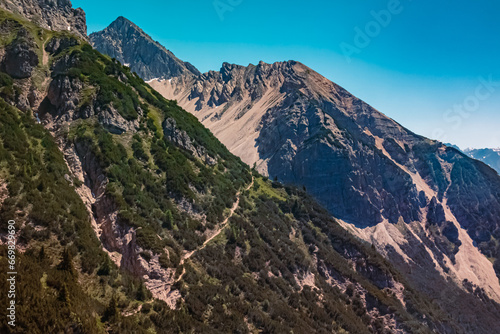 Alpine summer view at Mount Seefelder Joch, Rosshuette,  Seefeld, Tyrol, Austria photo