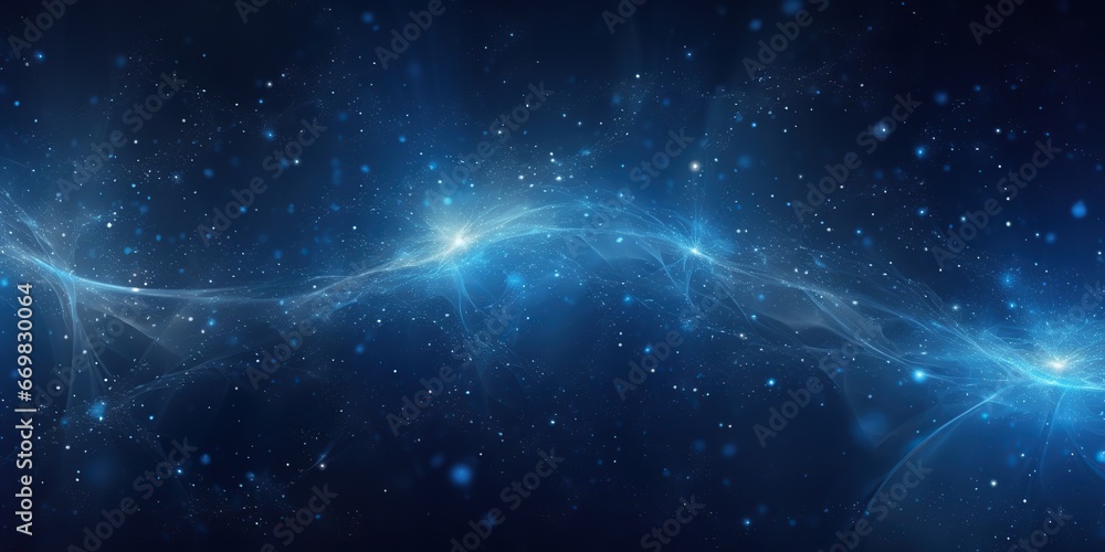 Fototapeta premium Digital Universe in Cosmic Blues: An abstract digital interpretation of the universe in cosmic shades of blue, with a clear area at the bottom for promotional conten , abstract wallpaper background