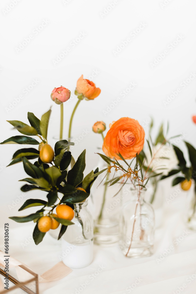 Kumquat with Ranunculus Floral Display