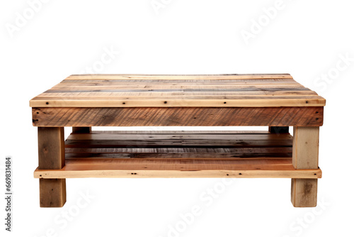 Reclaimed Pallet Coffee Table isolated on transparent background, Generative Ai