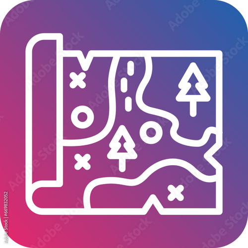 Vector Design Treasure Map Icon Style