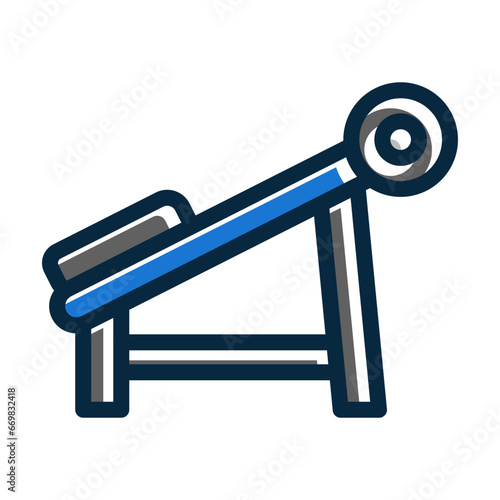 Press Simulator Vector Thick Line Filled Colors Icon Design