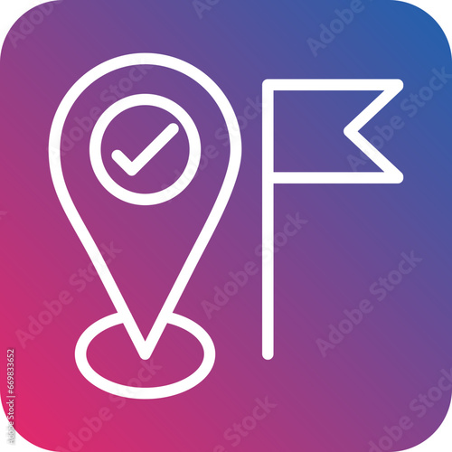 Vector Design Arrived Destination Icon Style
