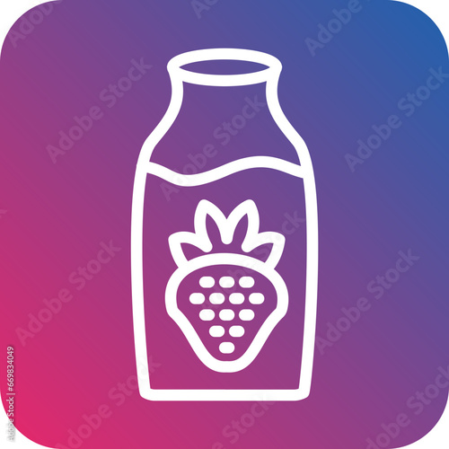 Vector Design Strawberry Milk Icon Style