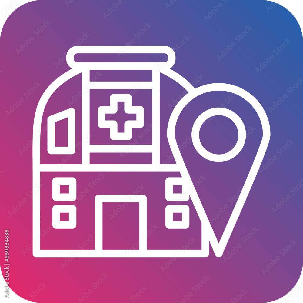 Vector Design Hospital Location Icon Style Vector Design Hospital Location Icon Style