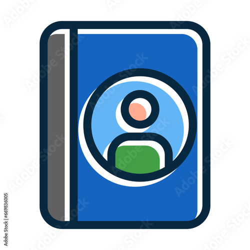 Phonebook Vector Thick Line Filled Colors Icon Design Vector Thick Line Filled Colors Icon Design