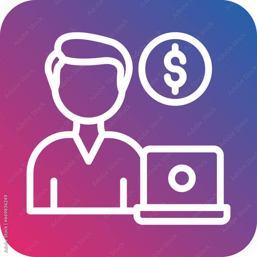 Vector Design Freelancer Male Icon Style Vector Design Freelancer Male Icon Style
