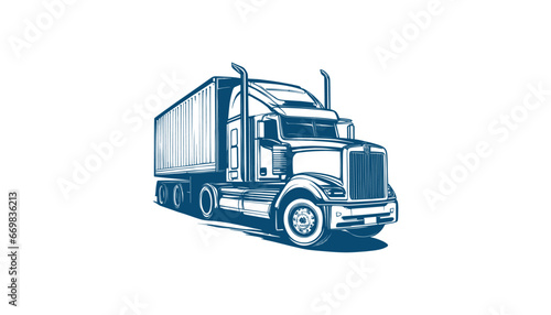 semi truck logo design 
