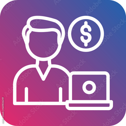 Vector Design Freelancer Male Icon Style