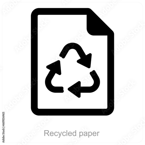 Recycled Paper and document icon concept