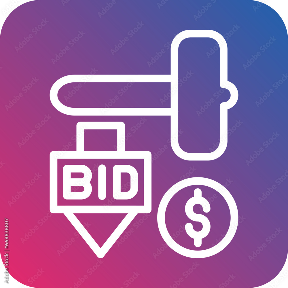 Vector Design Minimum Bid Auction Icon Style Vector Design Minimum Bid Auction Icon Style