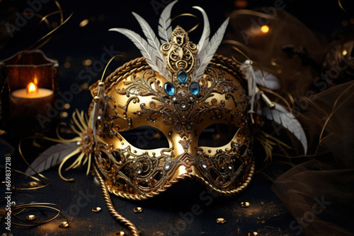 Glittering New Year's masks and accessories